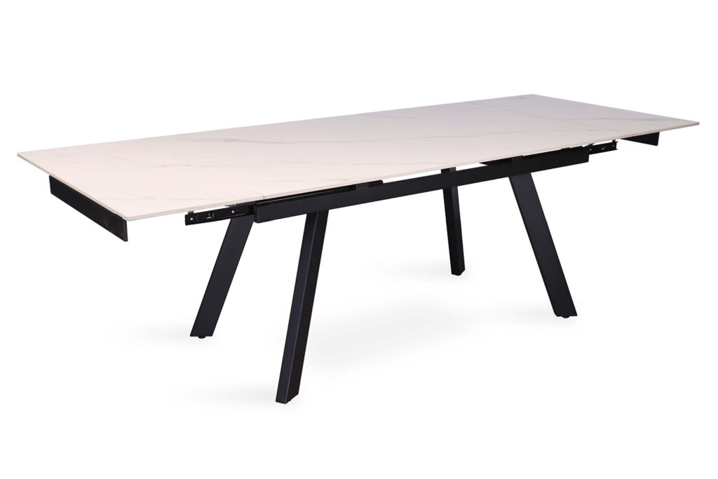 Uitschuifbare tafel 'Hera' 160-240 cm Rechthoekig Steen Wit - Afbeelding 8