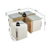 Salontafel 'Shana' met 4 poefs stof Decor Oude eik (2c) - Afbeelding 8