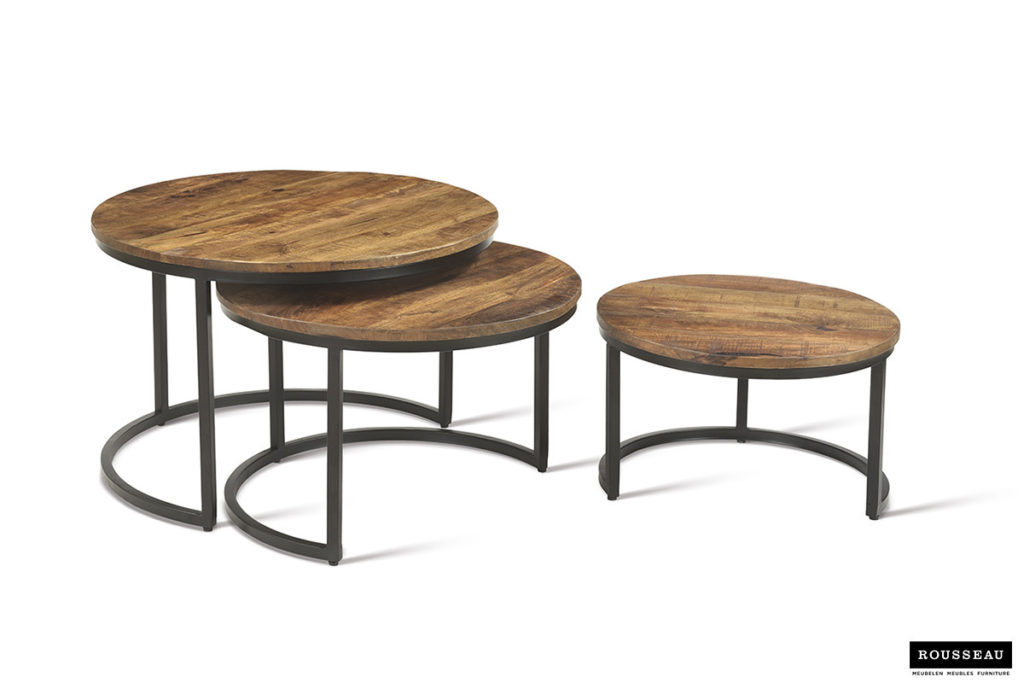 Salontafel 'Arnod' 3-delig Mango hout (1c) - Afbeelding 8