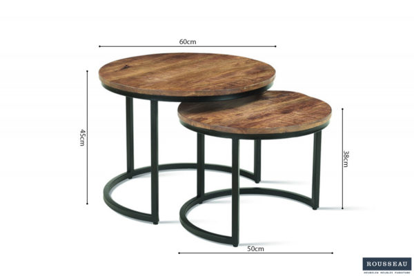 Salontafel 'Goja' 2-delig Mango hout (1c) - Afbeelding 9
