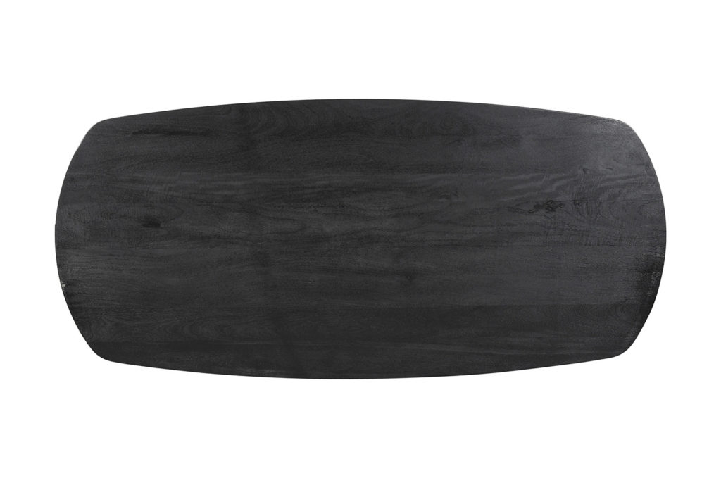 Tafel 'Tommy' 220x100 cm Deens Ovaal U-Poot Mango hout Zwart - Afbeelding 9