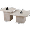 Set van 2 Salontafels 'Bobby' Decor travertin Beige - Afbeelding 10
