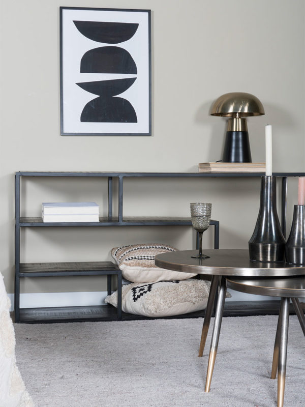 Dressoir Huub Zwart Mangohout 158 cm - Afbeelding 3