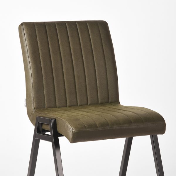 LABEL51 Eetkamerstoel Matz - Army green - Microfiber - Afbeelding 6