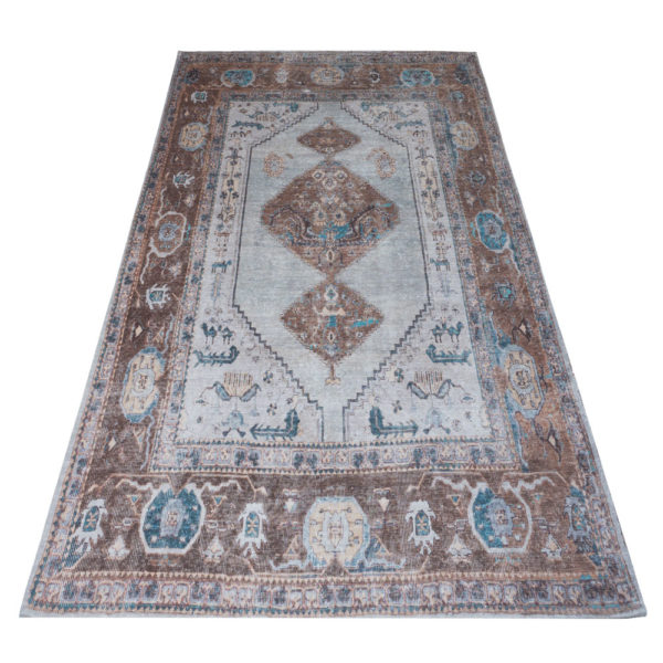 Vloerkleed Karaca Blue/Brown 06 - 70 x 140 cm - Afbeelding 4