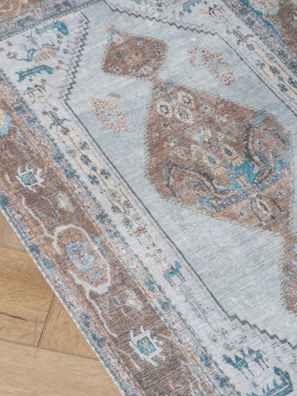 Vloerkleed Karaca Blue/Brown 06 - 70 x 140 cm - Afbeelding 3
