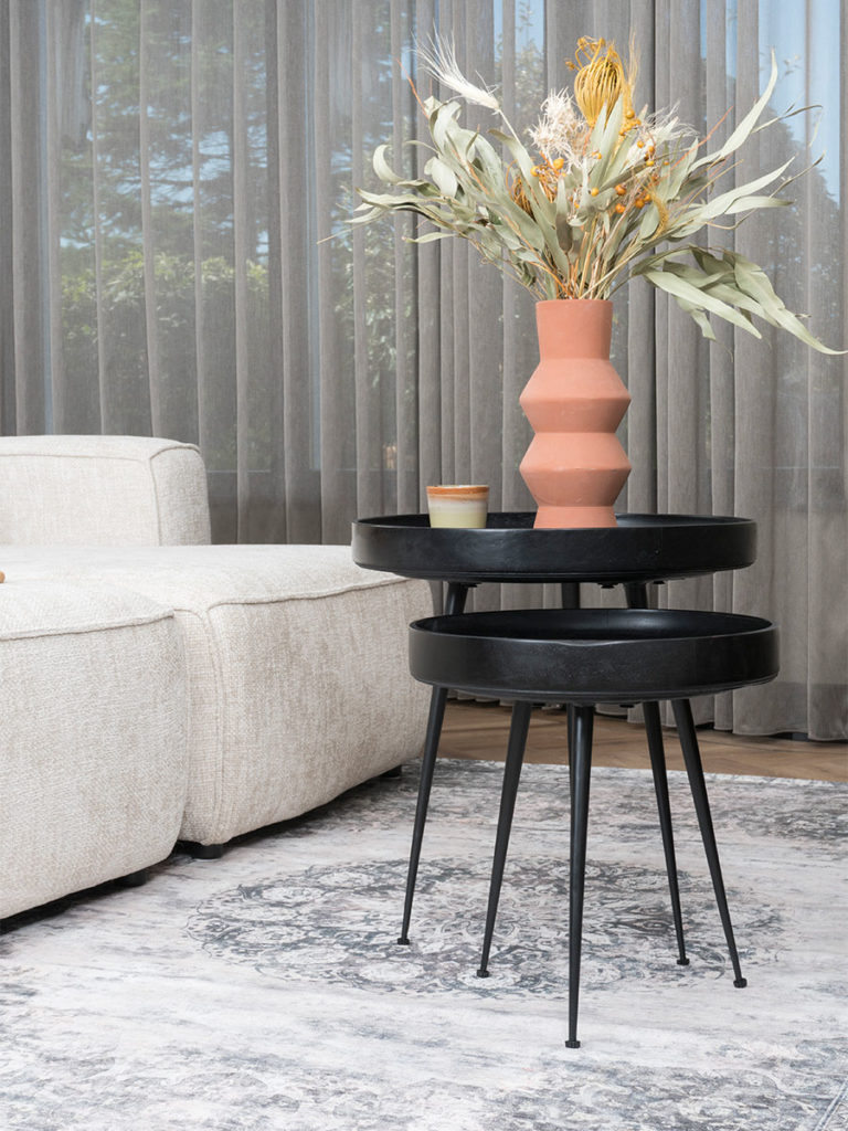 Salontafel Sarno Zwart 40 x 40 cm - Afbeelding 3