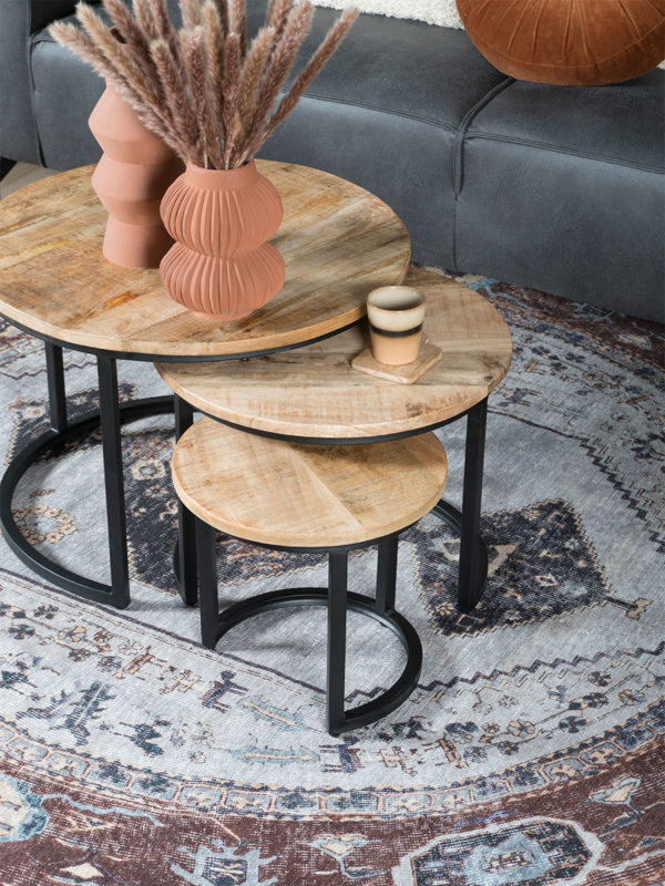 Vloerkleed Karaca Antraciet/Brown 09 Rond ø200 cm - Afbeelding 4
