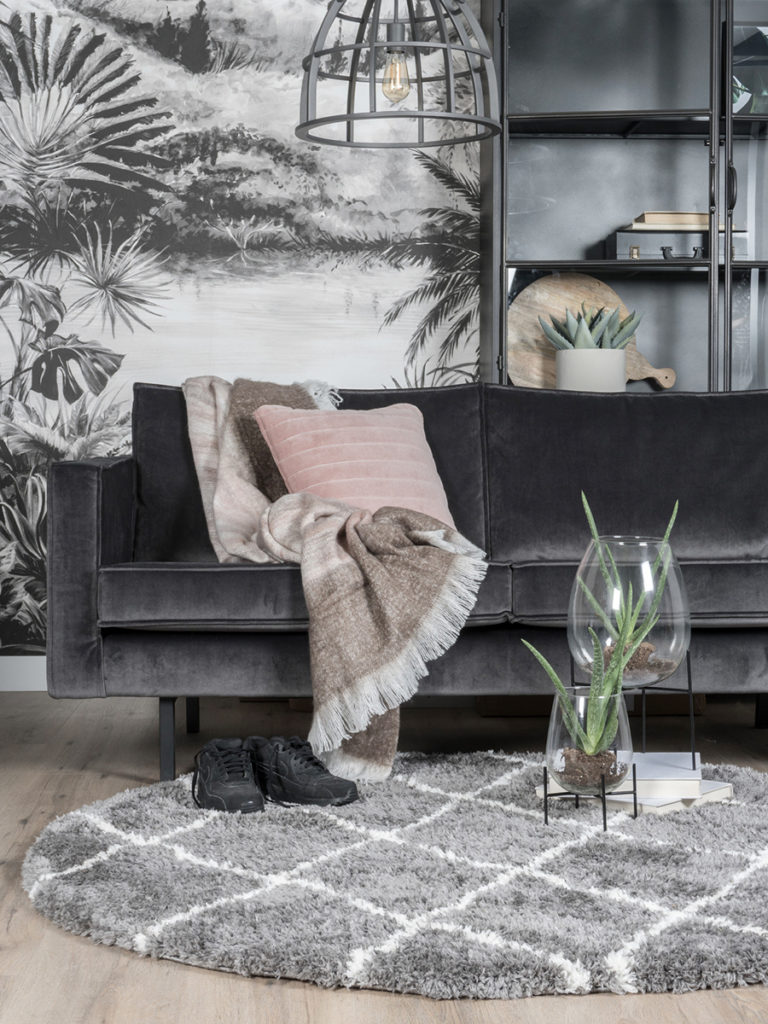 Vloerkleed Jeffie Grey Rond ø80 cm - Afbeelding 2