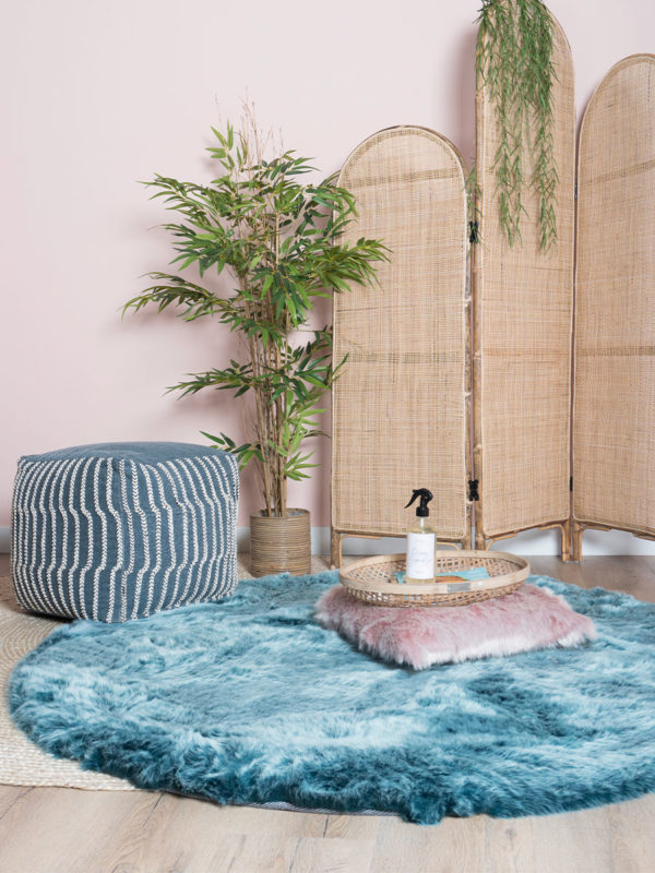 Vloerkleed Donsie Blue Rond ø180 cm - Afbeelding 3