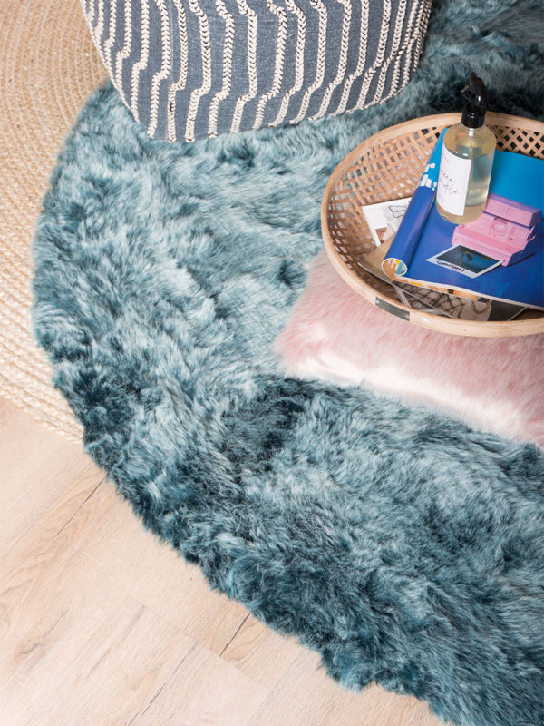 Vloerkleed Donsie Blue Rond ø180 cm - Afbeelding 2