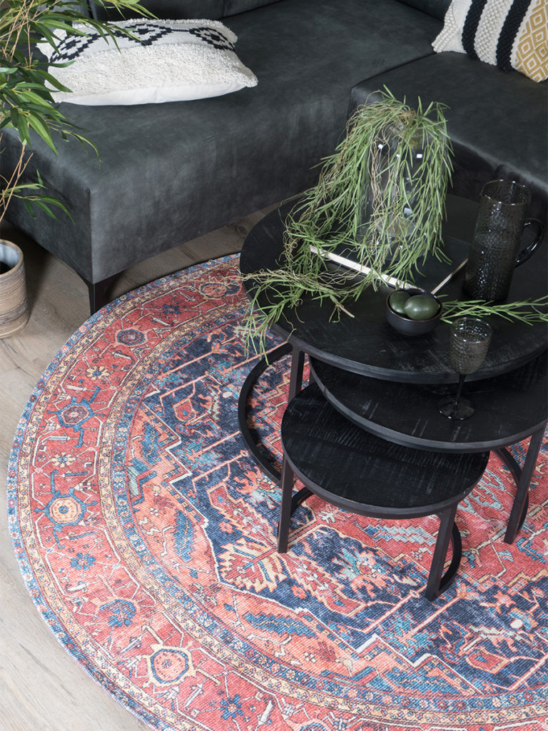 Vloerkleed Heris Red 01 Rond ø160 cm - Afbeelding 3