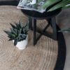 Vloerkleed Jute Rond Naturel/Zwart ø120 cm - Afbeelding 2