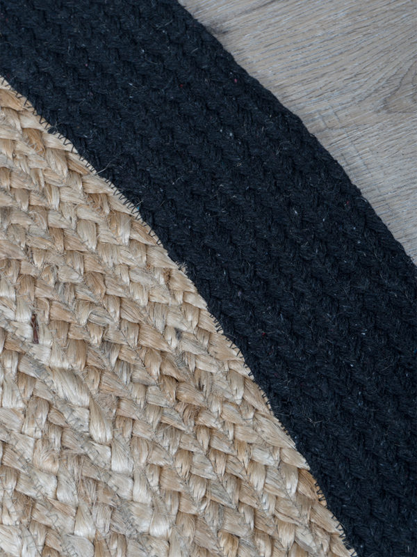 Vloerkleed Jute Rond Naturel/Zwart ø120 cm - Afbeelding 3