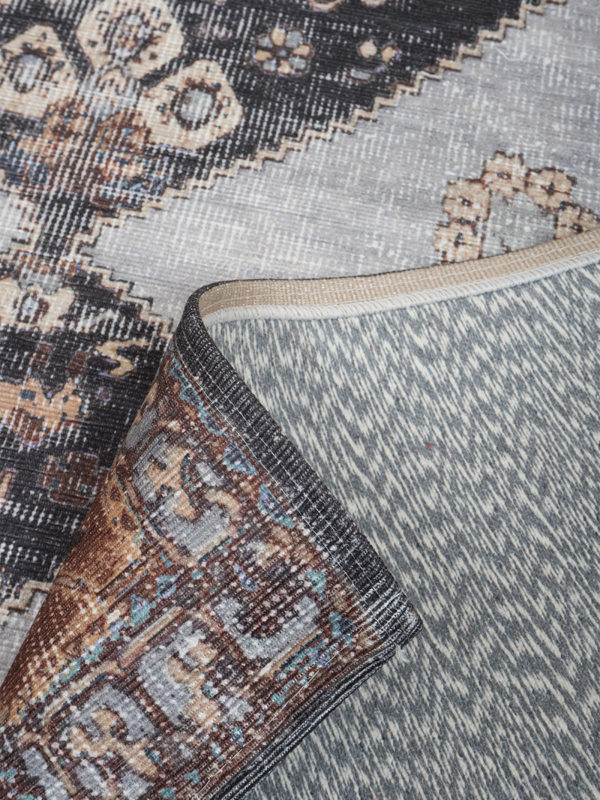 Vloerkleed Karaca Antraciet/Brown 09 - 200 x 290 cm - Afbeelding 4