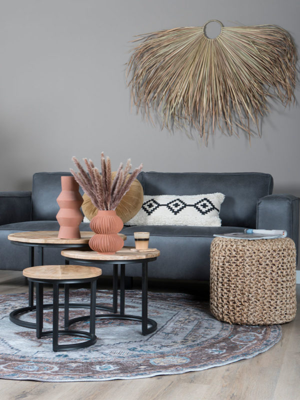Vloerkleed Karaca Blue/Brown 06 Rond ø200 cm - Afbeelding 2