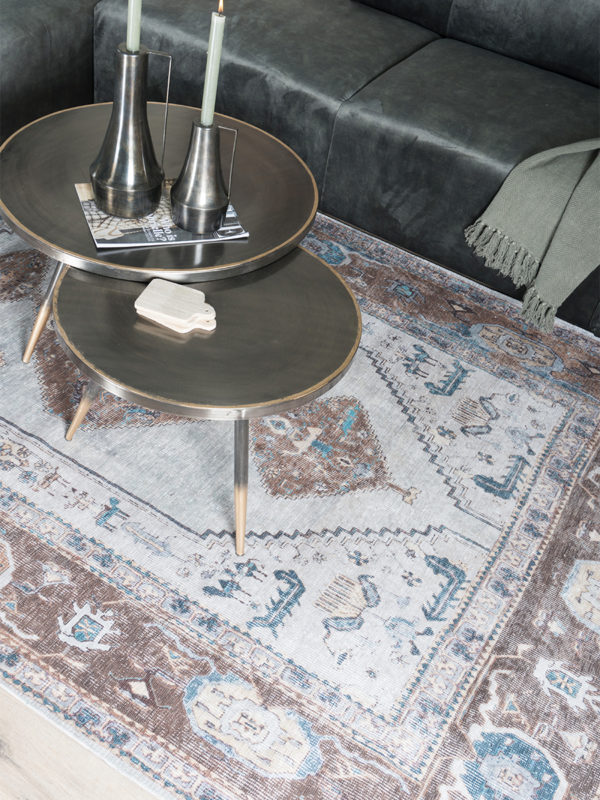 Vloerkleed Karaca Blue/Brown 06 - 200 x 290 cm - Afbeelding 4