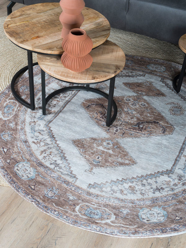 Vloerkleed Karaca Brown 08 Rond ø160 cm - Afbeelding 3