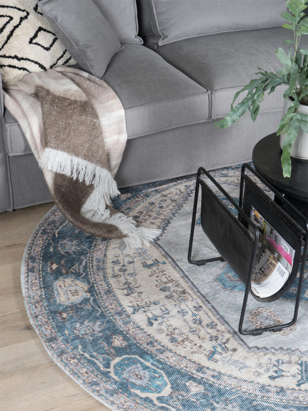 Vloerkleed Karaca Blue 03 Rond ø160 cm - Afbeelding 3