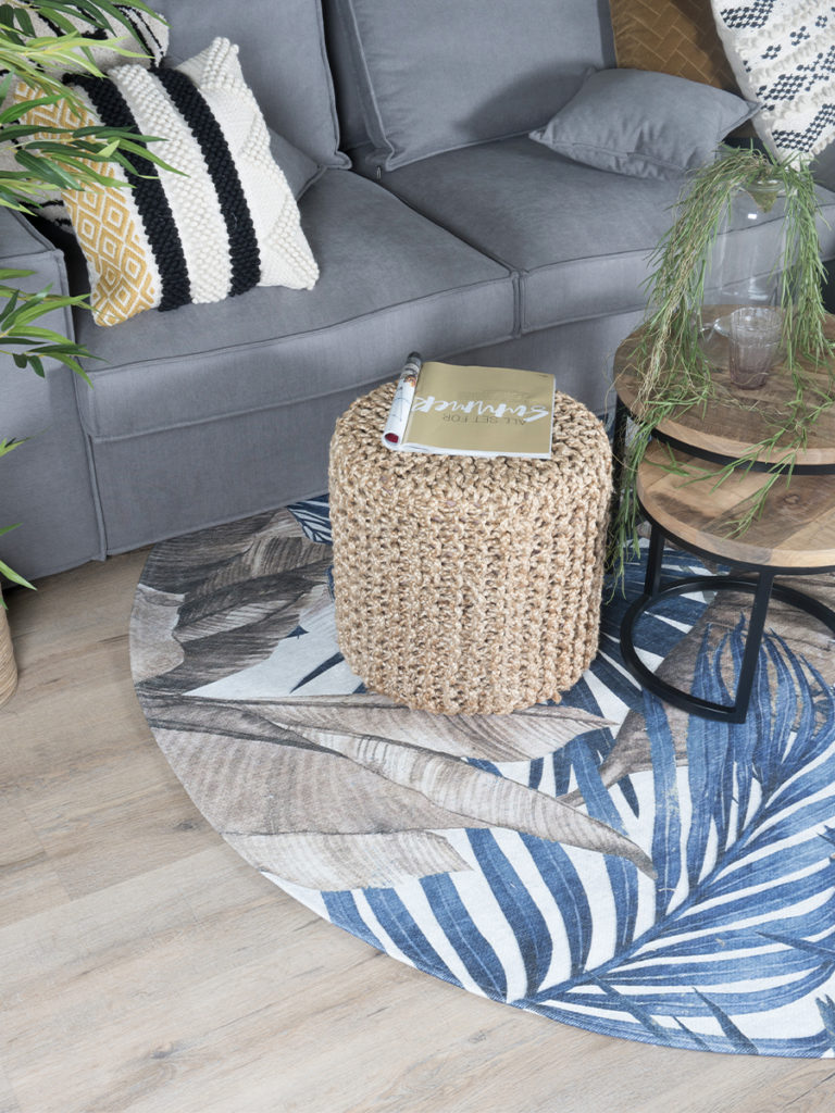 Vloerkleed Palm Blue Rond ø120 cm - Afbeelding 3