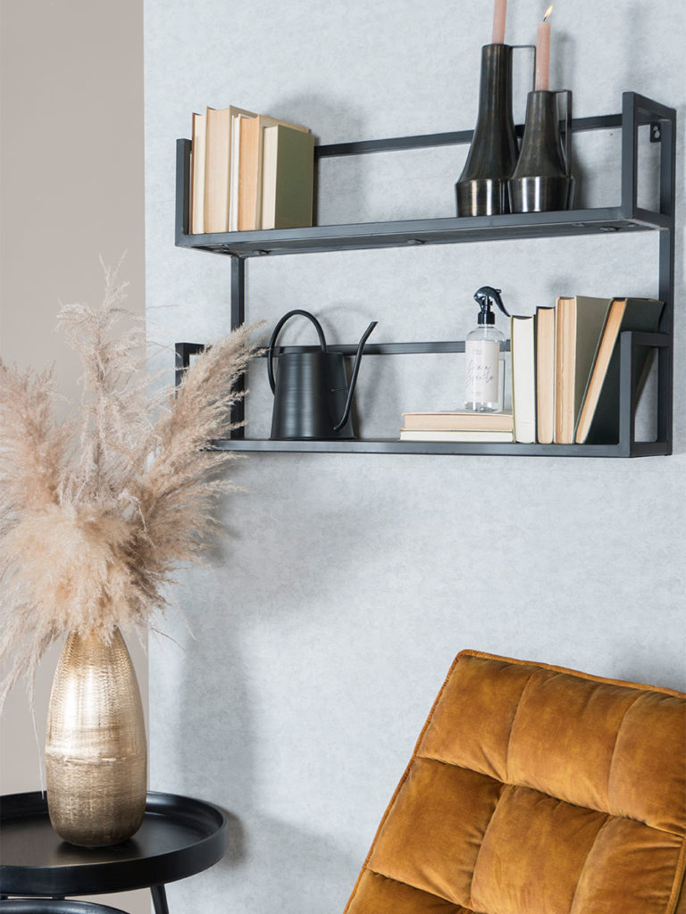 Wandplank Vintage Zwart Mangohout - Duo - Afbeelding 3