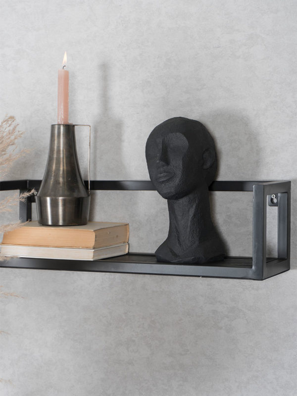 Wandplank Vintage Zwart Mangohout - Set van 3 Groot - Afbeelding 2