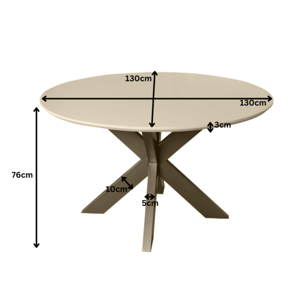 Eettafel Madison Sand | 130 cm - Afbeelding 5