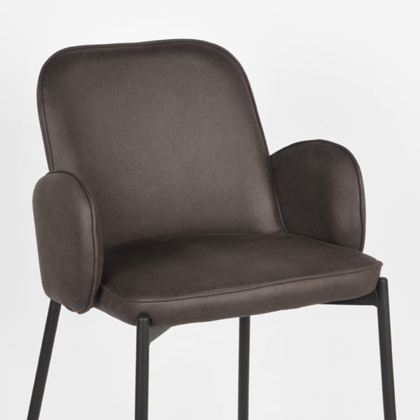 D-MAXX Barkruk Jari - Antraciet - Microfiber - Zithoogte 65 - Afbeelding 6