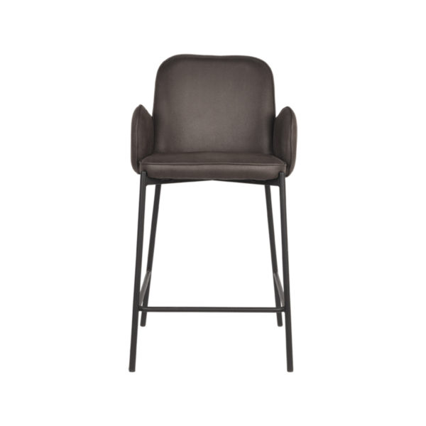 D-MAXX Barkruk Jari - Antraciet - Microfiber - Zithoogte 65 - Afbeelding 3