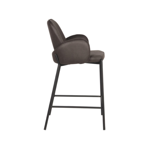 D-MAXX Barkruk Jari - Antraciet - Microfiber - Zithoogte 65 - Afbeelding 4