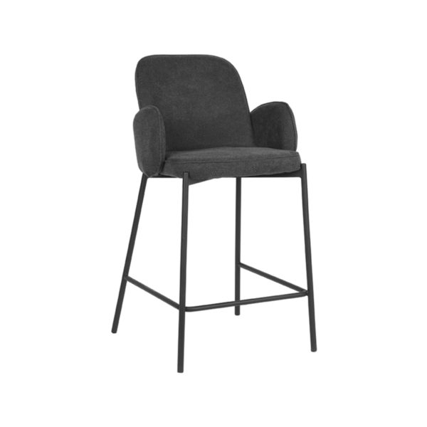 D-MAXX Barkruk Jari - Antraciet - Weave - Zithoogte 65 - Afbeelding 2
