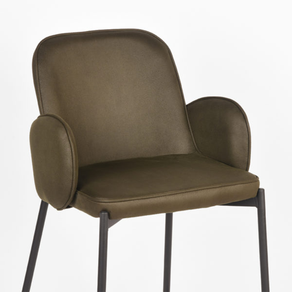 D-MAXX Barkruk Jari - Army green - Microfiber - Zithoogte 65 - Afbeelding 6