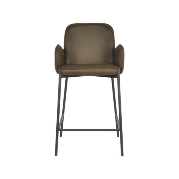 D-MAXX Barkruk Jari - Army green - Microfiber - Zithoogte 65 - Afbeelding 3