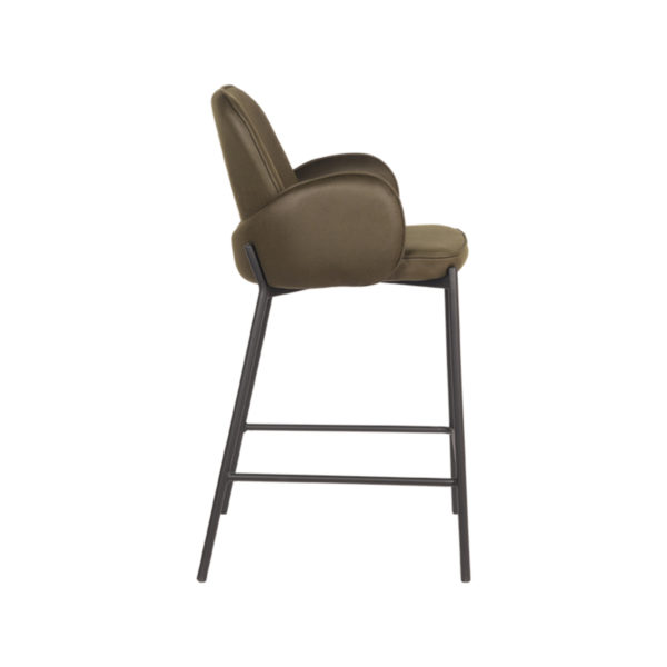 D-MAXX Barkruk Jari - Army green - Microfiber - Zithoogte 65 - Afbeelding 4