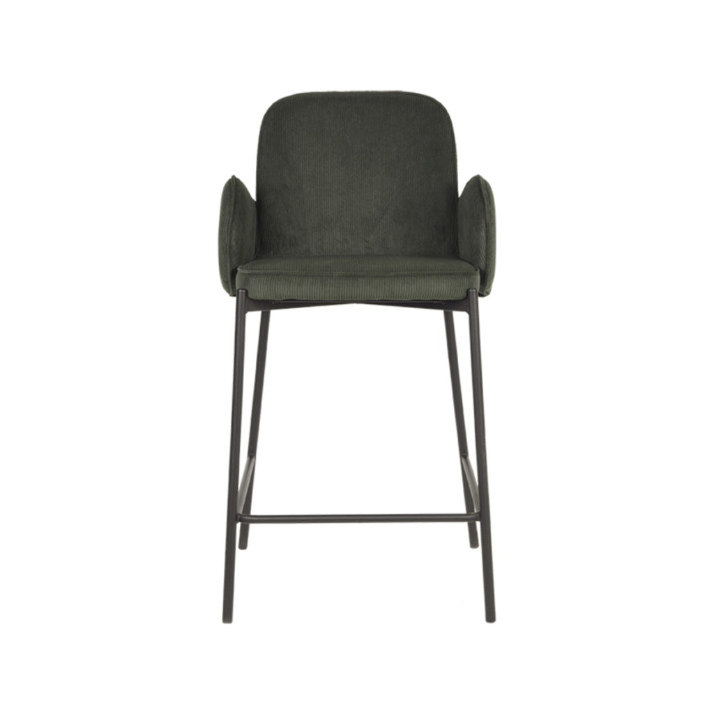 D-MAXX Barkruk Jari - Army green - Ribcord - Zithoogte 65 - Afbeelding 3