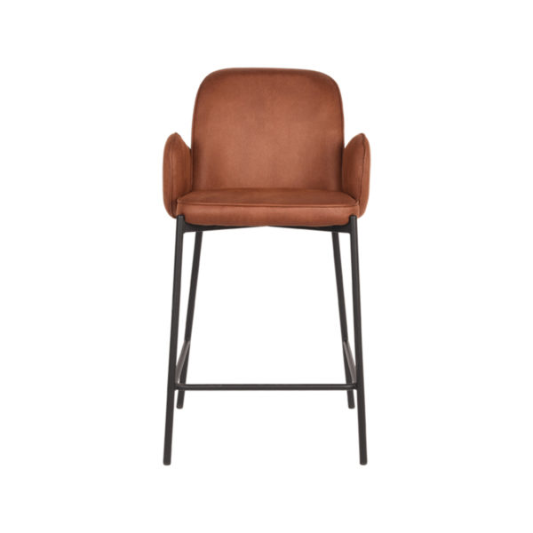 D-MAXX Barkruk Jari - Cognac - Microfiber - Zithoogte 65 - Afbeelding 3