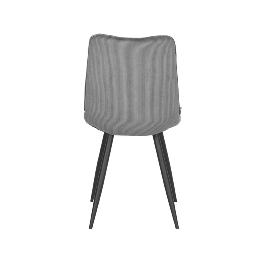 LABEL51 Eetkamerstoel Jort - Donkergrijs - Ribcord - Black Frame - Afbeelding 4