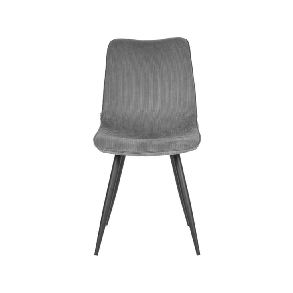 LABEL51 Eetkamerstoel Jort - Donkergrijs - Ribcord - Black Frame - Afbeelding 2