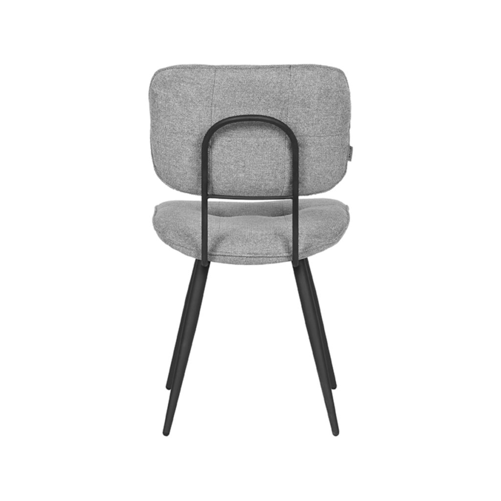 LABEL51 Eetkamerstoel Lux - Zinc - Weave - Black Frame - Afbeelding 4