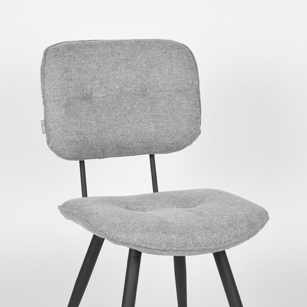 LABEL51 Eetkamerstoel Lux - Zinc - Weave - Black Frame - Afbeelding 5