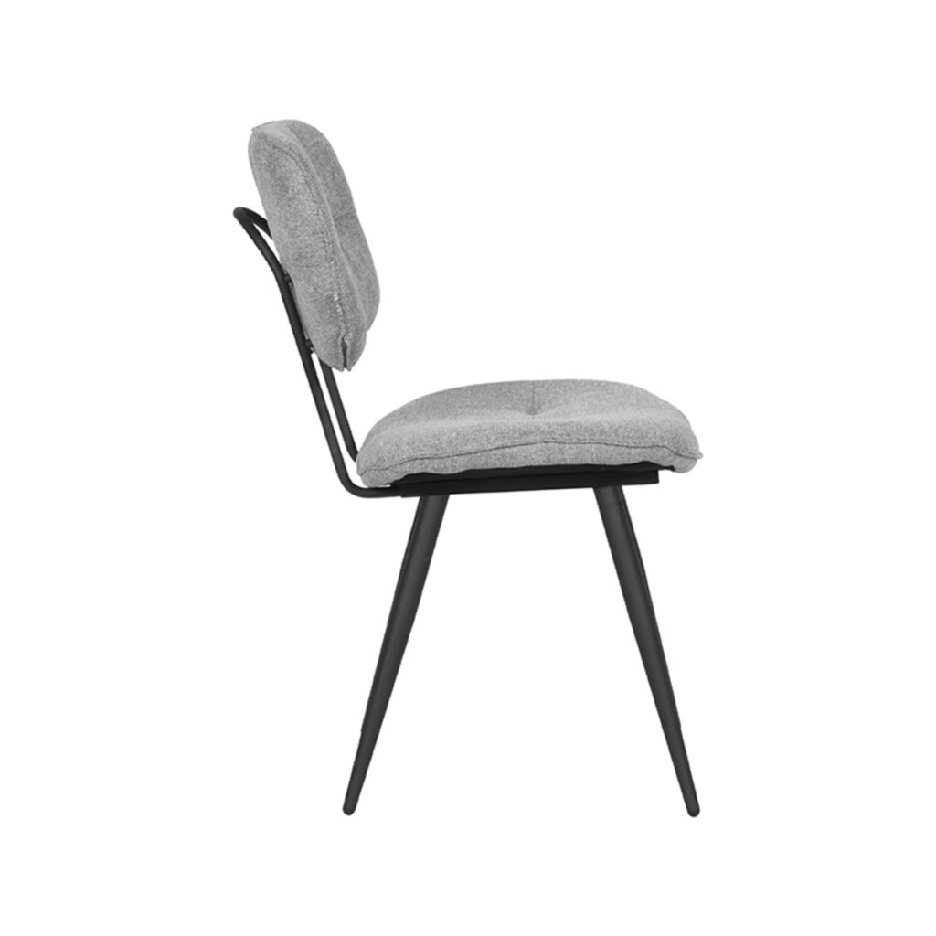 LABEL51 Eetkamerstoel Lux - Zinc - Weave - Black Frame - Afbeelding 3