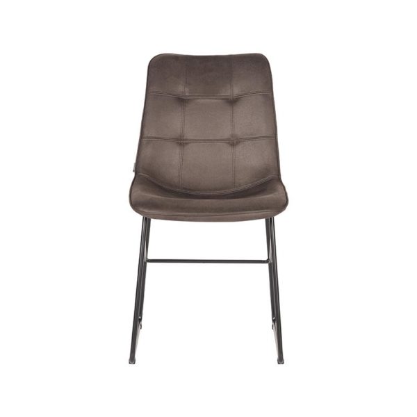 LABEL51 Eetkamerstoel Slim - Antraciet - Microfiber - Black Frame - Afbeelding 5