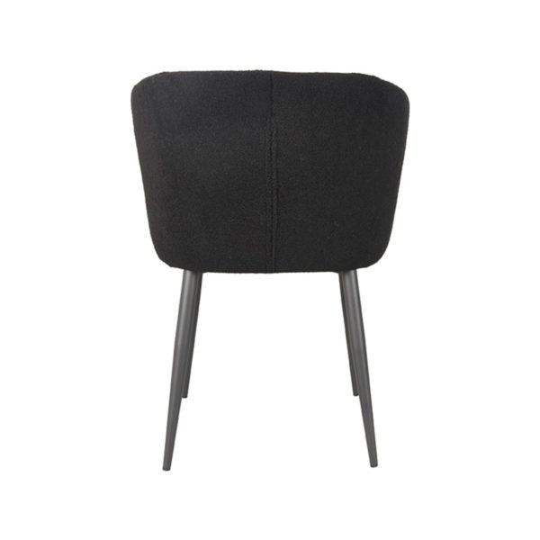 LABEL51 Eetkamerstoel Whirl - Zwart - Teddy - Black Frame - Afbeelding 4