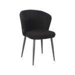 LABEL51 Eetkamerstoel Whirl - Zwart - Teddy - Black Frame