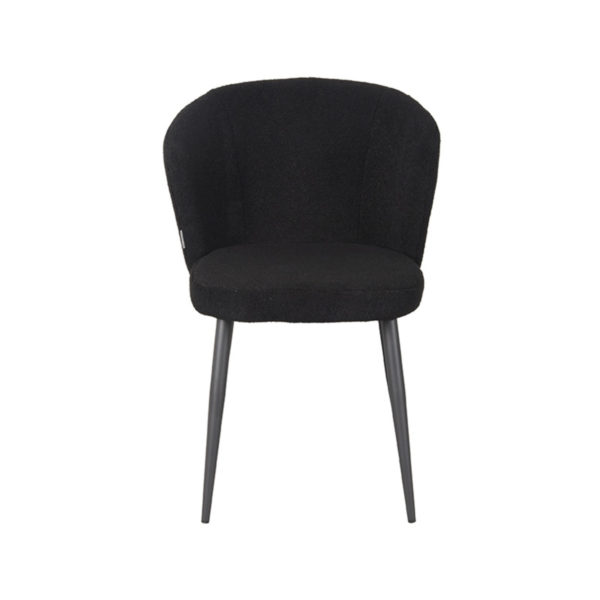 LABEL51 Eetkamerstoel Whirl - Zwart - Teddy - Black Frame - Afbeelding 2