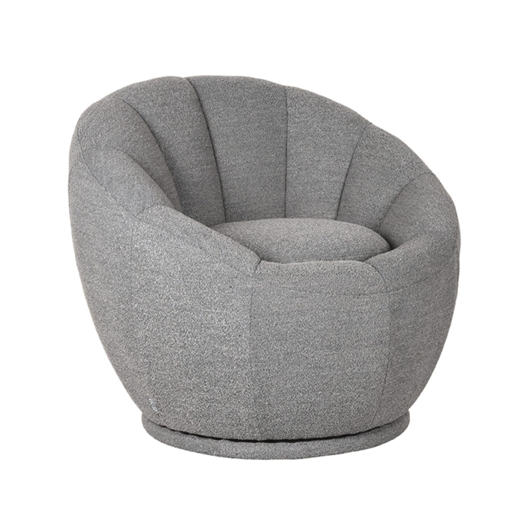 LABEL51 Fauteuil Crown - Grijs - Boucle - Afbeelding 2