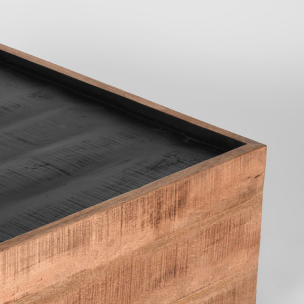 LABEL51 Salontafel Noble - Rough - Mangohout - 80x80 cm - Afbeelding 3