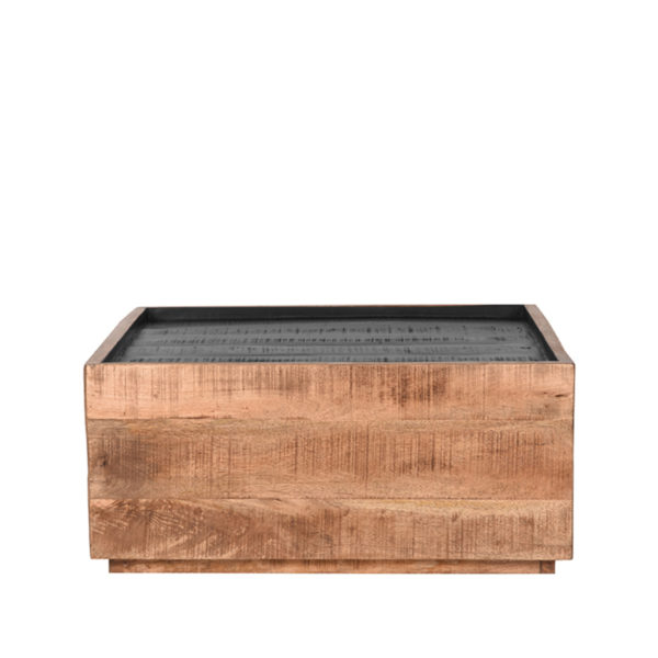 LABEL51 Salontafel Noble - Rough - Mangohout - 80x80 cm - Afbeelding 2