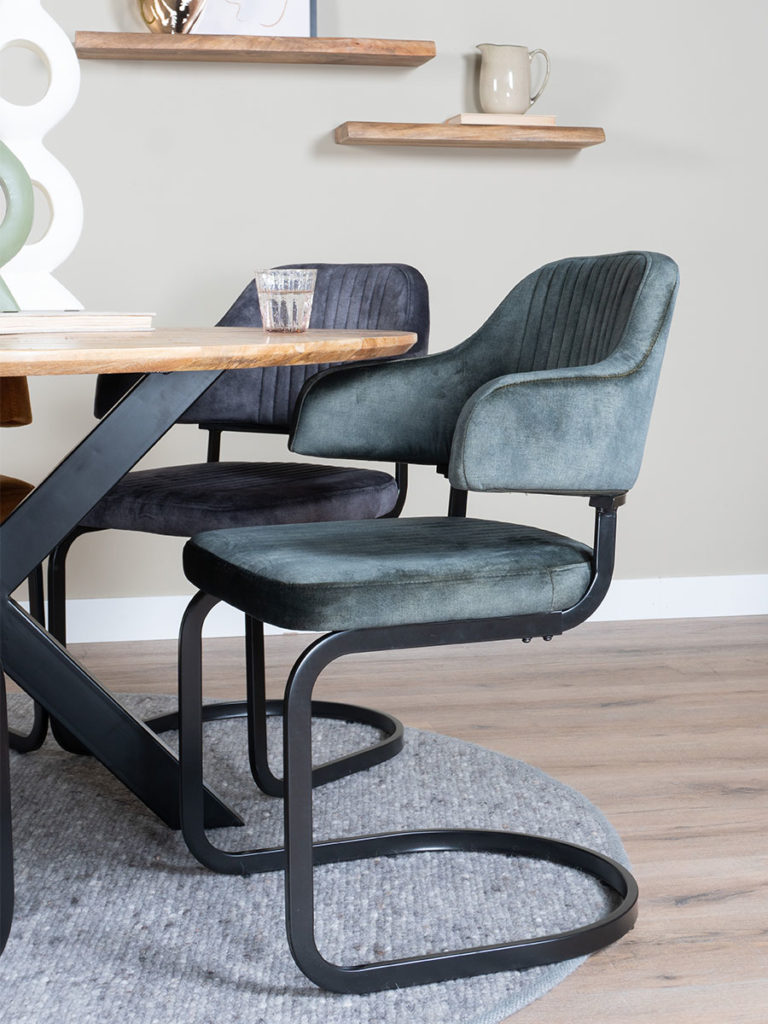 Eetkamerstoel Fox Army Green 21 - Vintage Velvet - Afbeelding 4