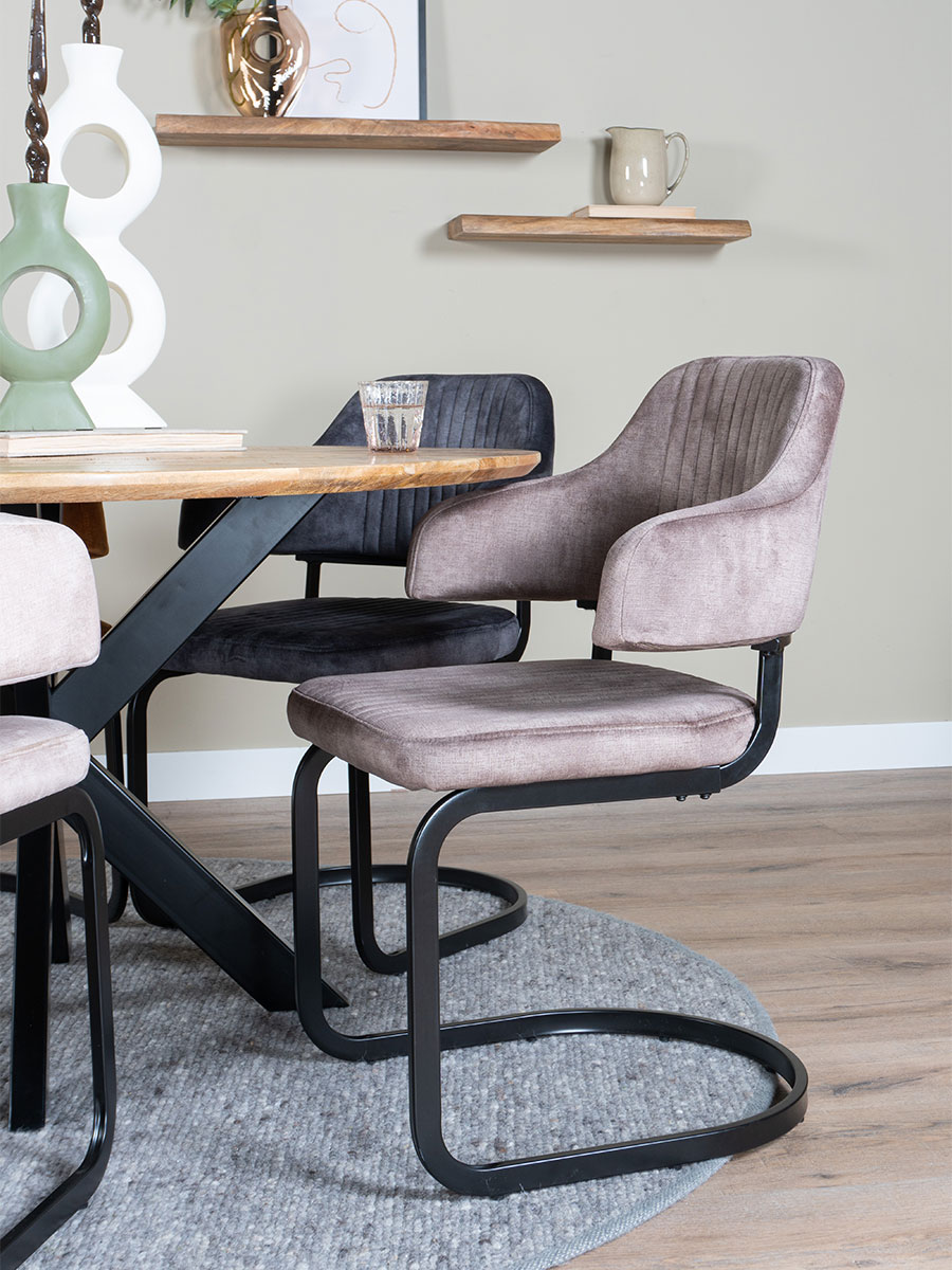 Eetkamerstoel Fox Taupe 08 - Vintage Velvet - Afbeelding 4